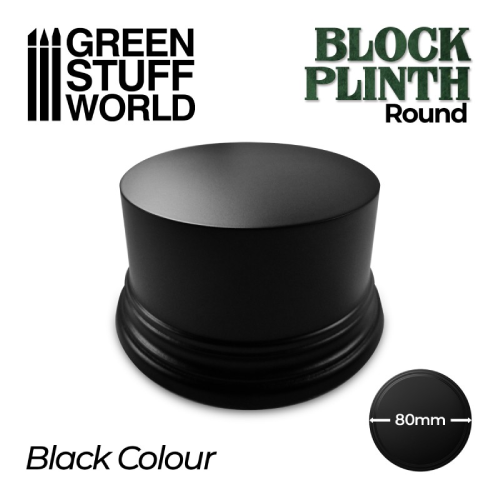 GSW- Block Plinth 8cm Round Black