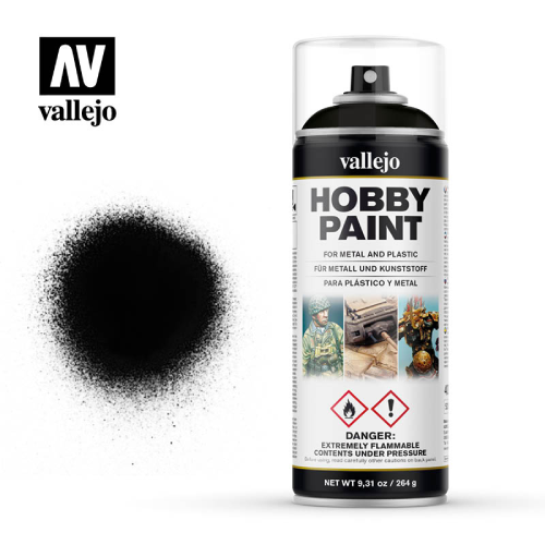 Vallejo Hobby Paint: Black Primer 400ml