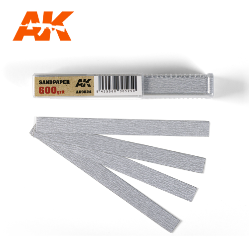 AK Interactive Dry Sandpaper 600 grit Strips x 50 units