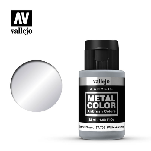 Acrylic Metal Color Airbrush Colors: White Aluminium