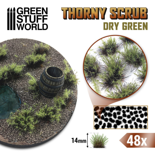 GSW - Thorny Scrub: Dry Green 14mm Tuft