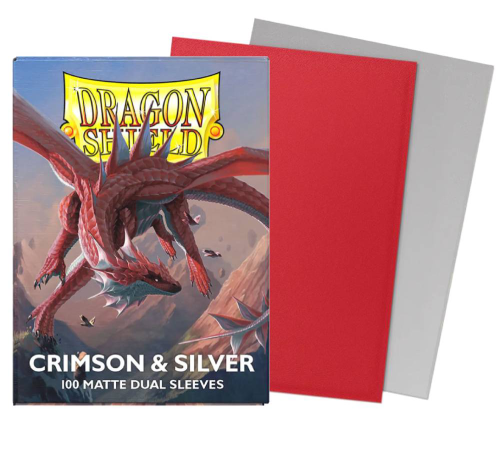 Dragon Shield : sleeves : matte DUAL Crimson & Silver