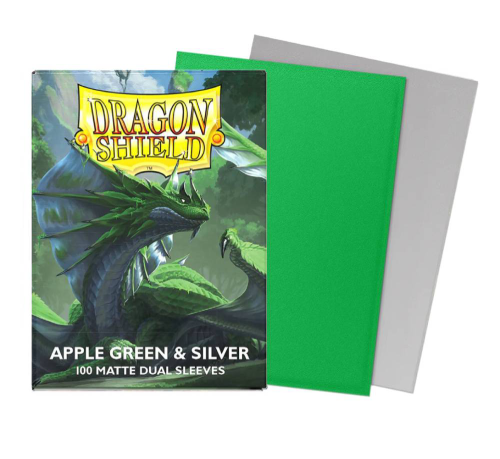 Dragon Shield : sleeves : matte DUAL Apple Green & Silver