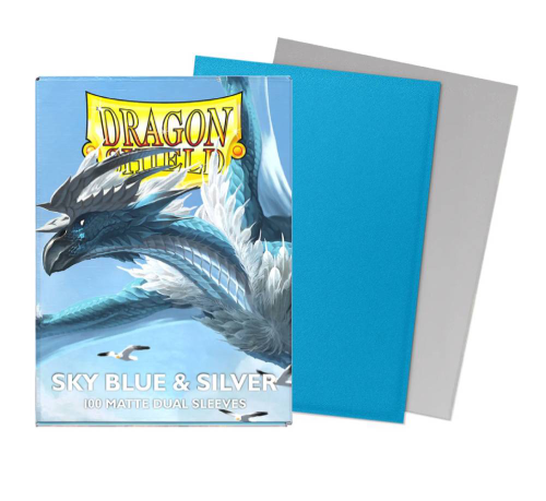Dragon Shield : sleeves : matte DUAL Sky Blue & Silver
