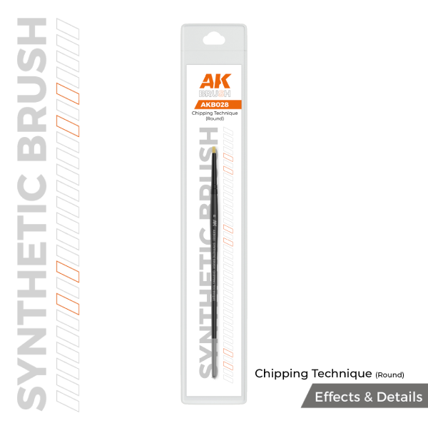 AK Interactive Synthetic Chipping Technique Round Brush