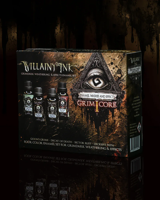 Villainy Inks - Handcrafted Enamel Washes 30ml - Grim Core Set I x4 colors