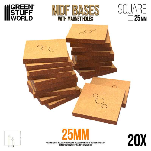 GSW - MDF Square 25x25mm