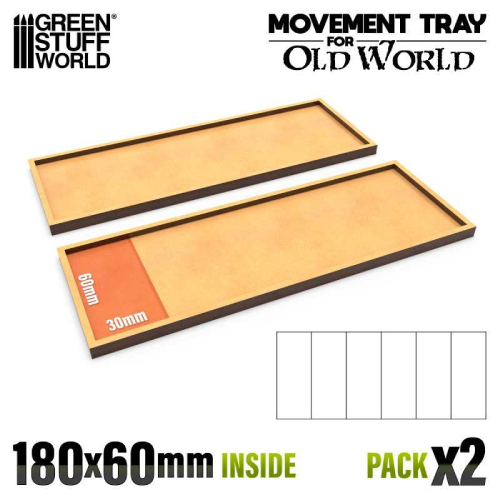 Movement Tray 180x60mm Square 6x1