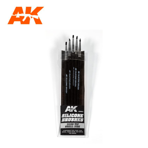 AK Interactive Silicone Brushes Hard Tip, Small - 5Pk