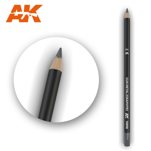 AK Interactive Watercolor Pencil Gun Metal Graphite