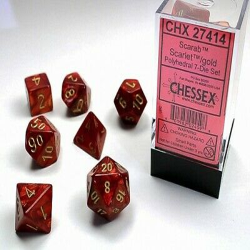 Chessex Scarab Scarlet/Gold 7-Die Set