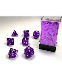 Chessex Translucent Purple and White 7 Piece Set