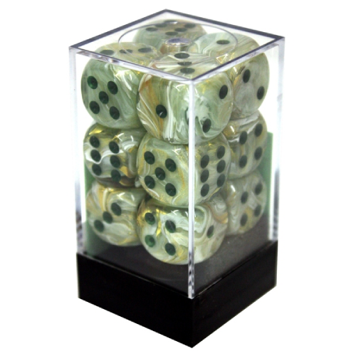 Chessex Marble Green and Dark Green 12D6 16mm