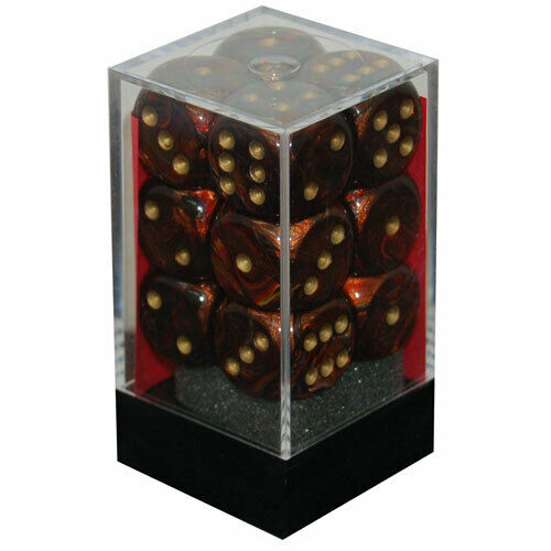 Chessex Scarab Blue Blood and Gold 12D6 16mm