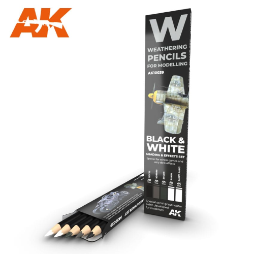 AK Interactive Weathering Pencil Set - Black and White