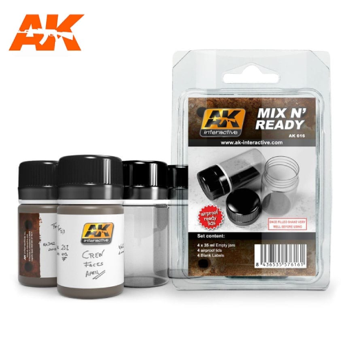 AK Mix N' Ready 35ml Jars with Labels