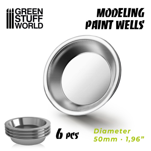 GSW Stainless Steel Modeling Paint Wells (Pack of 6)