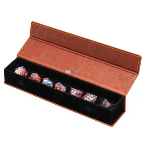 Magnetic Dice Vault - Brown Leatherette