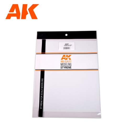 AK Interactive Styrene Sheet - 0.5mm Thickness x 245 x 195mm x 3 Units