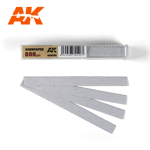 AK Interactive Dry Sandpaper 800 grit Strips x 50 units