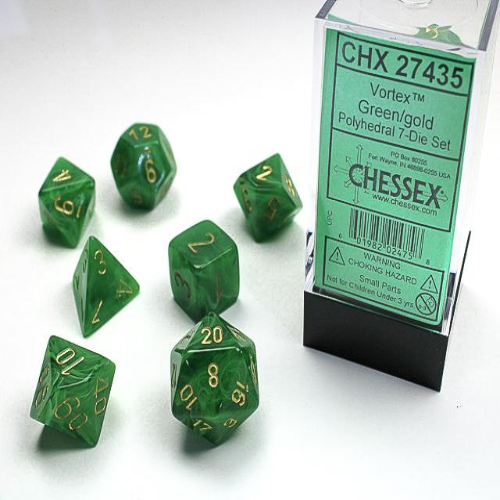 Chessex Vortex Green/Gold 7-Die Set