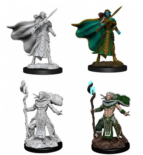 Magic The Gathering Miniatures: Elf Fighter and Cleric