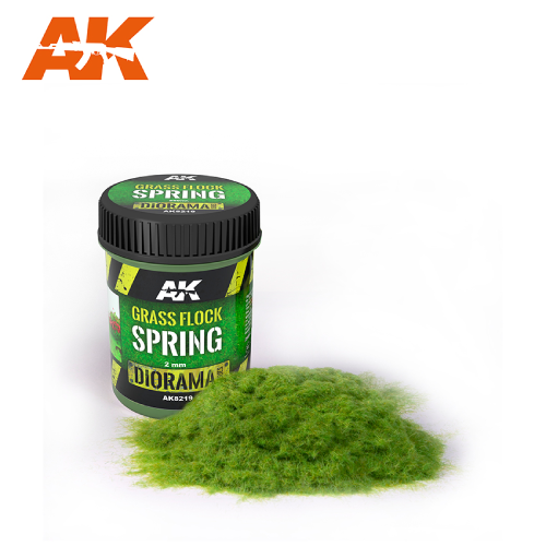 AK Interactive 2mm Grass Flock Spring 250ml Jar