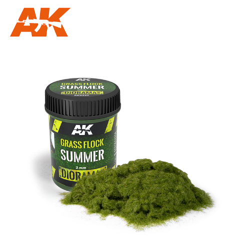 AK Interactive 2mm Grass Flock Summer 250ml Jar