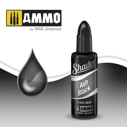 Ammo Mig Acrylic Shader 10ml Ash Black Shader