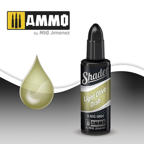 Ammo Mig Acrylic Shader 10ml Light Olive Drab Shader