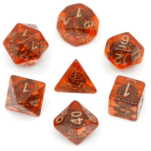 Copper Gears 7-Die RPG Dice Set