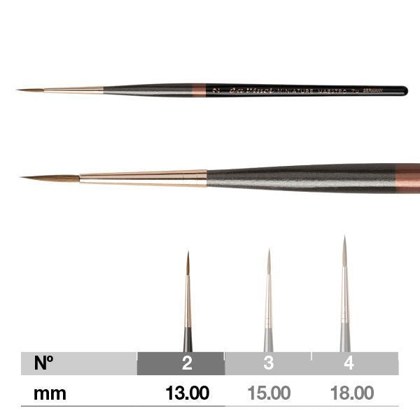 Da vinci Miniature Maestro Series 70 Brush- Extra Pointed, Long Handle, Size 2