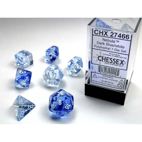 Chessex Nebula Dark Blue/White 7-Die Set