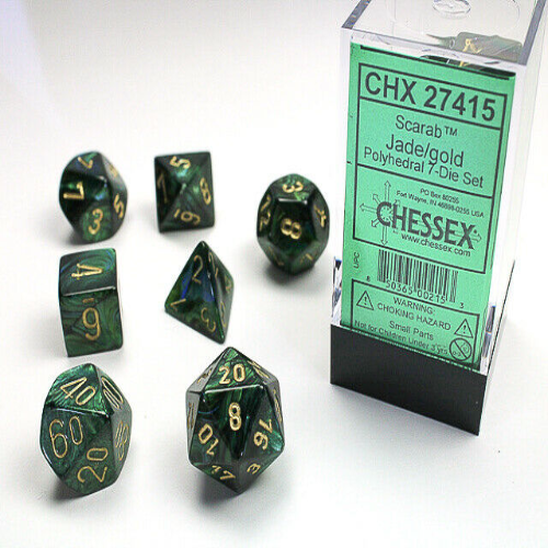 Chessex Scarab Jade/Gold 7-Die Set
