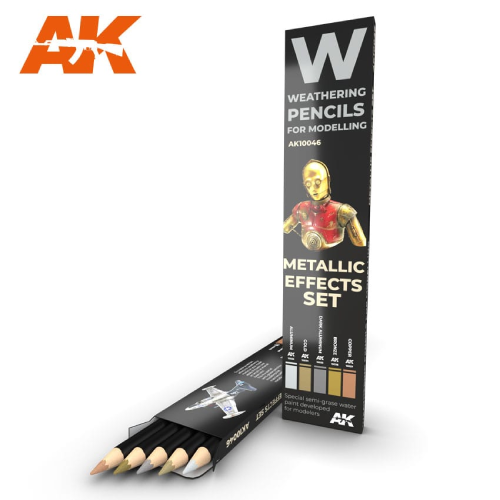 AK Interactive Weathering Pencil Set - Metallics