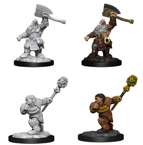 Magic The Gathering Miniatures: dwarf Fighter and Dwarf Cleric