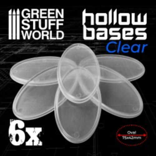 GSW- Hollow Plastic CLEAR 75x42mm Bases