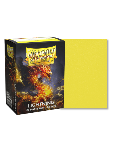 Dragon Shield Lightning (Yellow) Matte Dual Sleeves: 100 Pack