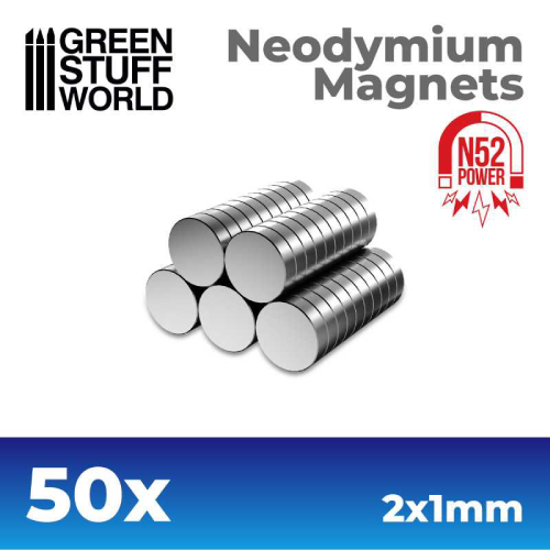 GSW - N52 Neodymium 2.0x1.0mm Magnets x 50