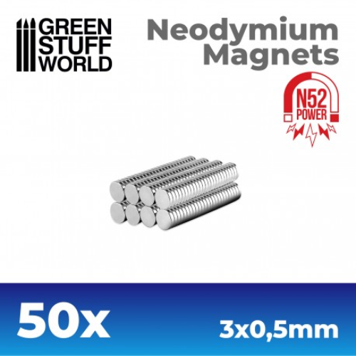 GSW - N52 Neodymium 3.0x0.5mm Magnets x 50