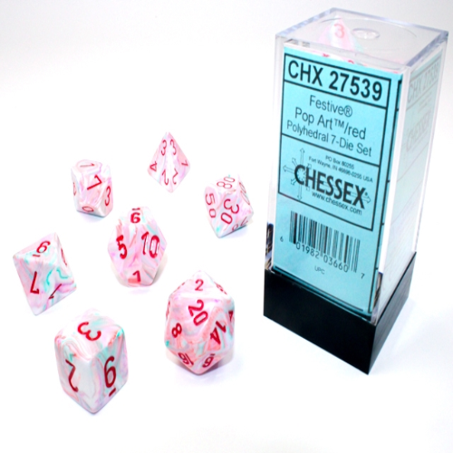Chessex: Festive Pop Art/Red 7-Die